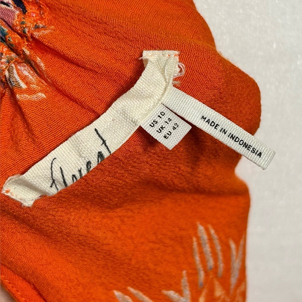 Anthropologie livia halter print medallion motif Orange Floral Mini Dress 10 - Picture 10 of 14